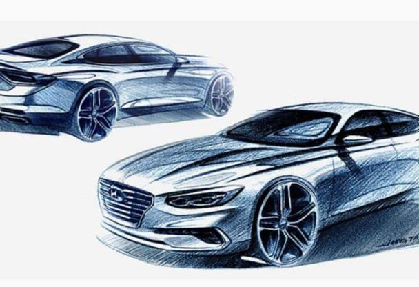 Un croquis pour donner une idée de la 6e génération de la Hyundai Grandeur