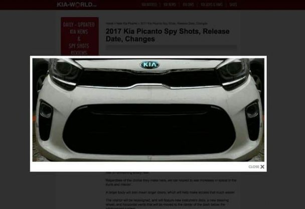 Une image dévoile la face avant de la future Kia Picanto