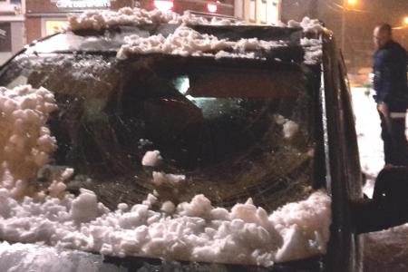 Voiture détruite : la ville de Hannut souffre de la neige !