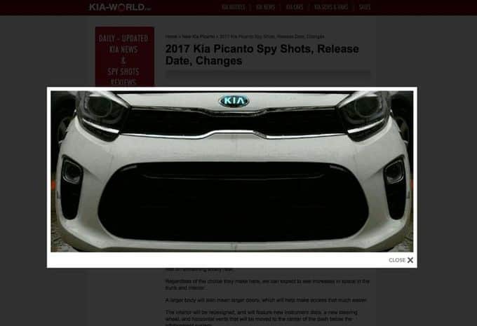 Une image dévoile la face avant de la future Kia Picanto